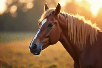Face de cheval en gros plan au matin avec textures naturelles